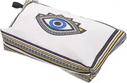 [Healeved] Travel Makeup Bag Women Quilted Clutch for Makeup Toiletry Bag Zipper Evil Eye Pattern Small Pouch for Cosmetics