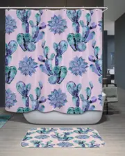 Purplish Cactus Shower Curtain