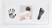 Baby Handprint and Footprint Frame, Handprint Footprint Keepsake Ornament Kit, Keepsake Frame, Nursery Decor Picture Frames for Girls, Boys