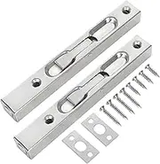 Flush Bolt 2 Pack Stainless Steel Flush Bolts 8 Inch Concealed Security Door Lock Slide Bolt Latch with Screws for Composite Doors French Doors Wood Doors Stainless Steel Door Double Doors -Silver