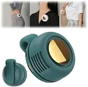Portable Silent Mini Bladeless Fan Clip on, Rechargeable Electric Fan for Shirt, 3 Speeds Waist Clip Whirlwind Fans Air Cooler for Outdoor Farm Hiking Camping Travel (Green)