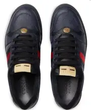 Gucci Men Screener Canvas and Leather Sneakers Blue - Size 10 / Brand NEW w/ BOX