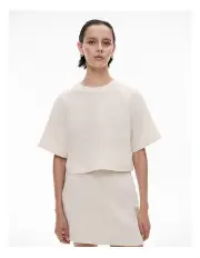 [Witchery] Linen Crop Popover in Stone Yd