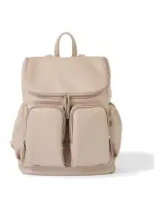 [OiOi] Signature Vegan Leather Nappy Backpack in Oat Dimple