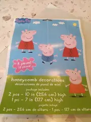 Peppa Pig Honeycomb Decorations Birthday Party Supplies Dangler Pack of 3