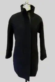 JCrew Stadium Cloth Wool Cocoon Coat 4 $350 Black jacket wool