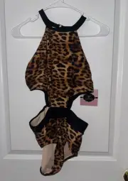 NWT!! Kandi Kouture Leopard Dance Leotard Size Teen Large (8/9)