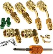 Luxshiny 1 Set Mini Split Adapter Kit Hvac Tools Set with Valve Core Remover Conversion Adapter for Air Conditioning Refrigeration Systems Compatible with Multiple Models