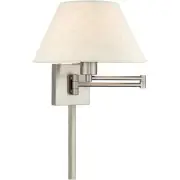 Livex Lighting 40038-91 Allison Swing Arm or Wall Lamp Brushed Nickel