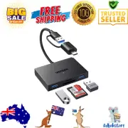 4in1 SD Card Reader USB A USB C OTG Card Adapter with SD TF Card Slots 3.0 Ports