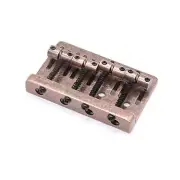 KD By AxLabs Vintage-Style Bass Bridge - 5-Screw, 4-String - Antique Bronze
