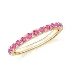 Pink Sapphire Eternity Ring for Women 925 Sterling Silver Stackable Ring Unique.