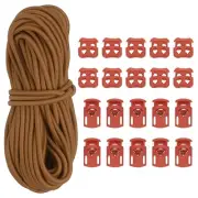 16 Yard Cord & Single Hole Lock & Double Hole Lock, Light Coffee 31 Pack