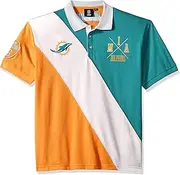 FOCO NFL Men's Cotton Diagonal Stripe Rugby Polo