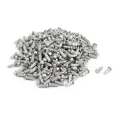 500pcs M2 x 8mm Knurled Shank Round Head Aluminum Solid Rivet Silver Tone