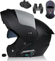 Bluetooth Modular Motorcycle Helmet DOT/ECE Approved Motorbike Full Face Helmets Double Visor for Adults