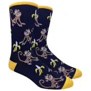 Sock Panda Smiling Hungry Monkey with Banana Socks
