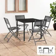 Outdoor Dining Set Steel Garden Table and Chair Furniture Set 5/7 Piece vidaXL