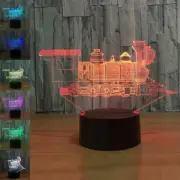 Train Model LED 7 Color 3D illusion LED Figure Night Lights Desk Table Lamp F
