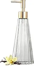 EMPO Vintage Elegant Glass Soap Dispenser, Liquid Soap/Sanitizer/Shampoo Bottle with Pump, Rustic Farmhouse Decor Crystal Hand Soap Dispenser Bathroom Accessories (Clear)