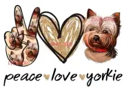 Sublimation Print Peace Love Yorkie Ready To Press Heat Transfer