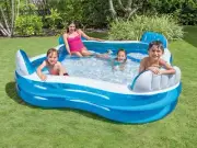Intex Inflatable Swimming Pool 4 Seats Swim Above Ground Kids Family Lounge