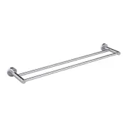 Round Stainless Steel Double Towel Rail - Chrome - 600mm