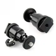 2x 1/4" Mini Ball Head Screw Tripod Mount Stand Holder Camera Hot Shoe Adapter
