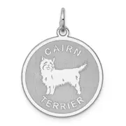 Sterling Silver Rhodium-Plated Cairn Terrier Charm