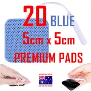 Dr TENS EMS compatible ELECTRODE PADS - 5cm x 5cm x 20 BLUE PREMIUM PADS ⭐⭐⭐⭐⭐