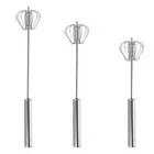 Stainless Steel Egg Beater Rotating Semi-Automatic Hand Push Whisk KitchenGadget