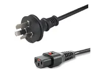 Alogic IEC LOCK 0.5m IEC C13 to Aus 3 Pin Plug Power Cord - M/F [IECL-BK133P-0.5]
