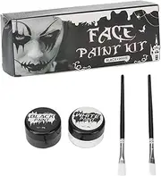 Face Body Paint Kit Color Blendable Cosplay Set Black White for Halloween Cosplay