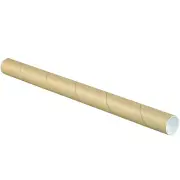 BP1512K Mailing Tubes with Caps, 1-1/2" X 12", Kraft (Pack of 50)