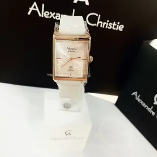 Alexandre Christie ✨2022AW 白色立體花方型女錶 石英錶膠錶帶 原廠保固一年 實體店面出貨