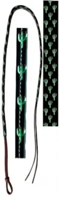 Showman 4 ft. feet Leather OVER & UNDER with leather CACTUS print overlay horse