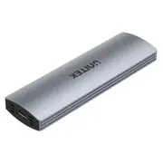 Unitek S1230A USB-C 10Gbps to M.2 NVMe & SATA Enclosure with Tool-Free Installation. Compatible with MKey (PCIe/NVMe) & B+M Key (PCIe/NVMe or SATA/AHCI) M.2 SSD. Space Grey Colour. [S1230A]