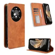 Magnetic Buckle Retro Texture Leather Phone Case Brown For Fossibot F109