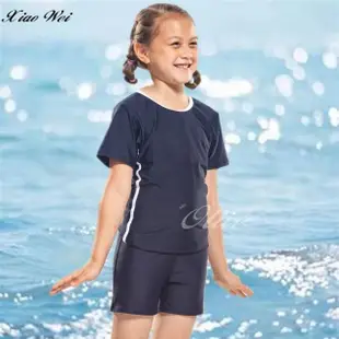 【小薇的店】泳之美品牌流行女童/大童短袖二件式泳裝(NO.28028)