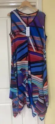 New Size M Taking shape TS vibrant Dress Sleevless Midi RRP$130 Greta Graphic