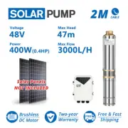 3” Deep Well DC Solar Water Pump Submersible 48V 400W Bore Hole MPPT Controller