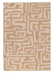 Sahab Brown and Beige Aztec Washable Rug