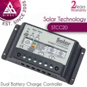 Solar Technology 20A Dual Battery Charge Controller│For Off-Grid solar Systems