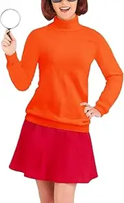 [AOBUTE] Halloween Orange Turtleneck Sweater for Women Long Sleeve Pullover Outfits