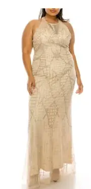 Aidan by Aidan Mattox Gown Color Champagne Size 14, 12,
