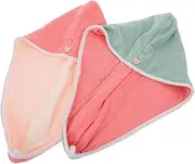 PACKOVE 2pcs Quick Dry Hair Towel Wraps for Women Ultra Absorbent Microfiber Hair Turban Cap Stylish Bath Head Wrap Head