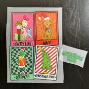 Grinch Holiday Cards Ready to Press Heat Transfer Screen Print DTF Transfer
