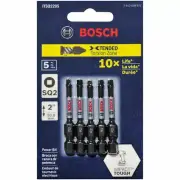 Bosch ROBERTSON/SQUARE POWER SCREWDRIVER BITS R2x50mm 5Pcs 1/4" Hex Shank