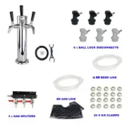 Beer Tap font Hose Draft Beer System for 3 X Ball Lock Cornelious Keg Home Brew