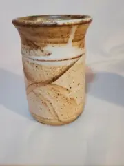 Tumbler Handmade Studio Pottery Ceramic Art Stoneware Thrown Signed Vallrath